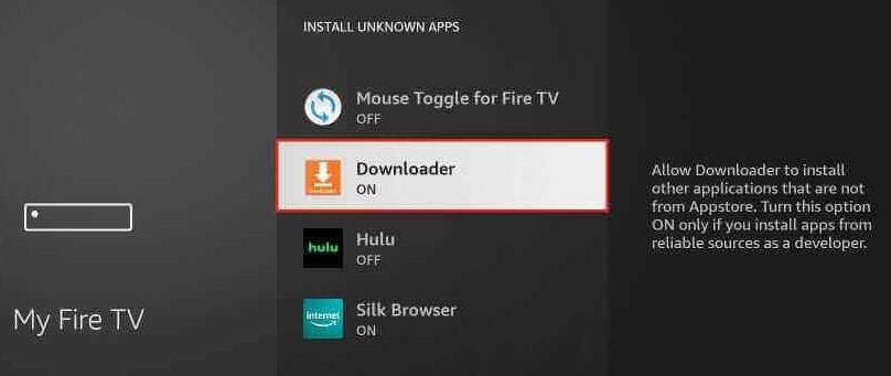 Turn on Downloader