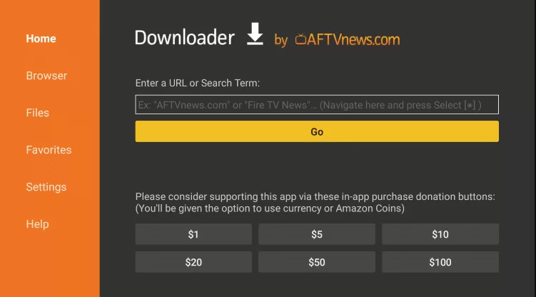 Enter the URL of Crow IPTV 