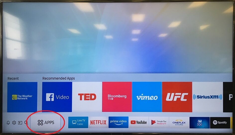 Select Apps in Samsung Smart TV