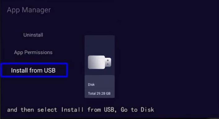 Select Install from USB option