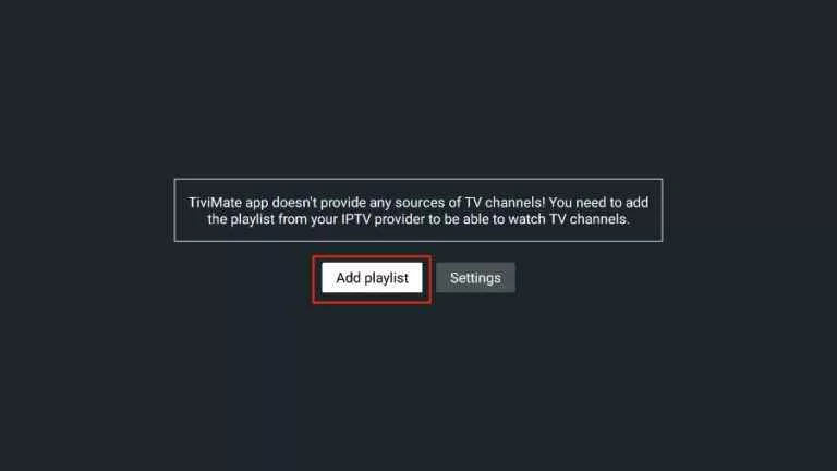 Select Add Playlist - Stream Blitzen IPTV