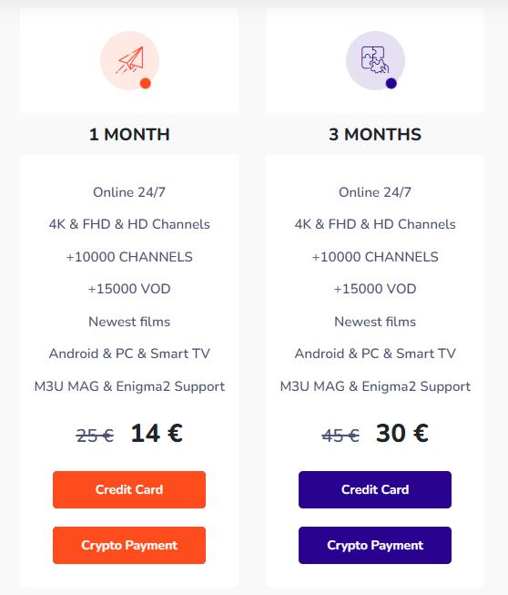 cosmos IPTV payment method