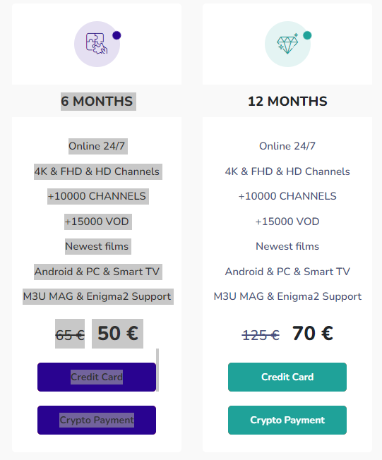 COSMOS IPTV plans