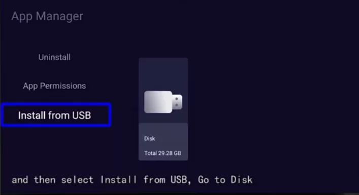 Select Install from USB to get Duplex IPTV