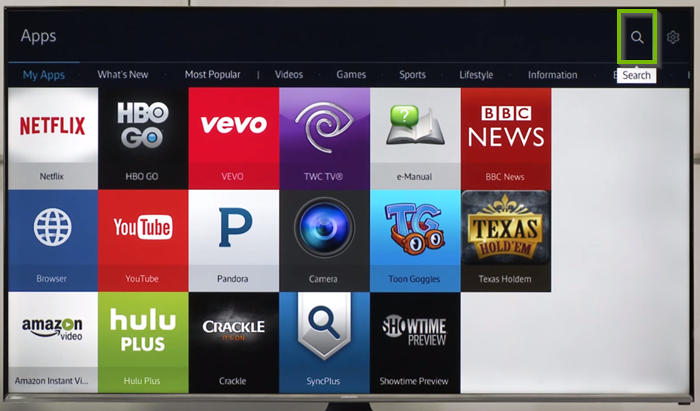 Search for Smart IPTV on Samsung Smart TV