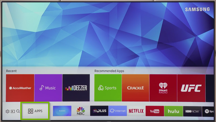 Select Apps on Samsung TV 