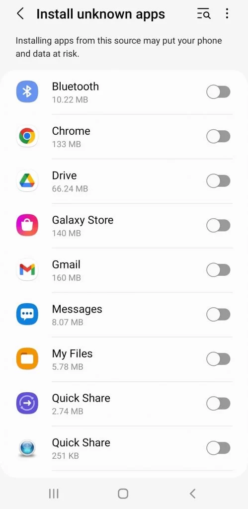 unknown apps