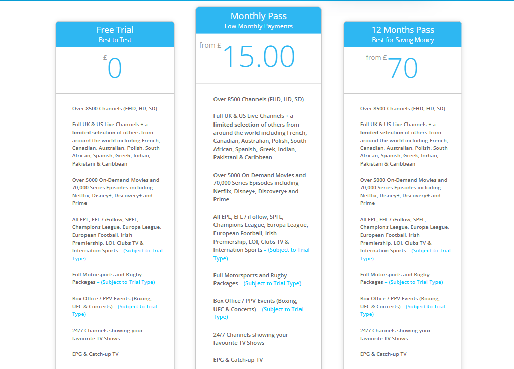 Choose a plan - Pure IPTV