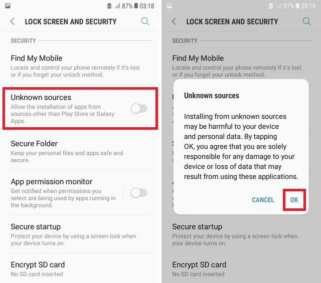Turn on Unknown Sources - Install Smart IPTV