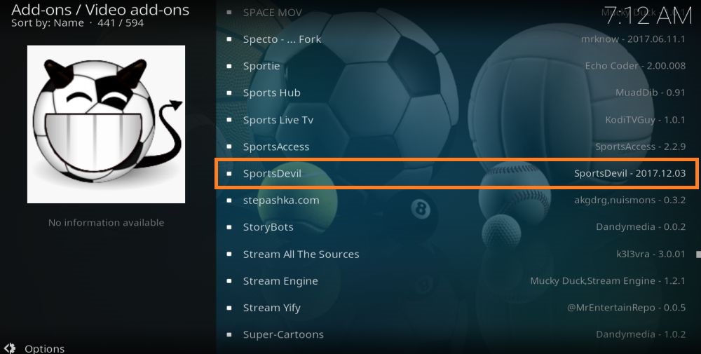 pick Sportsdevil Addon