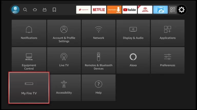 Tap the My Fire TV tile