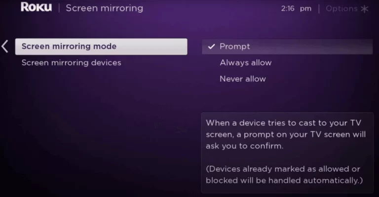 Turn on Screen mirroring
