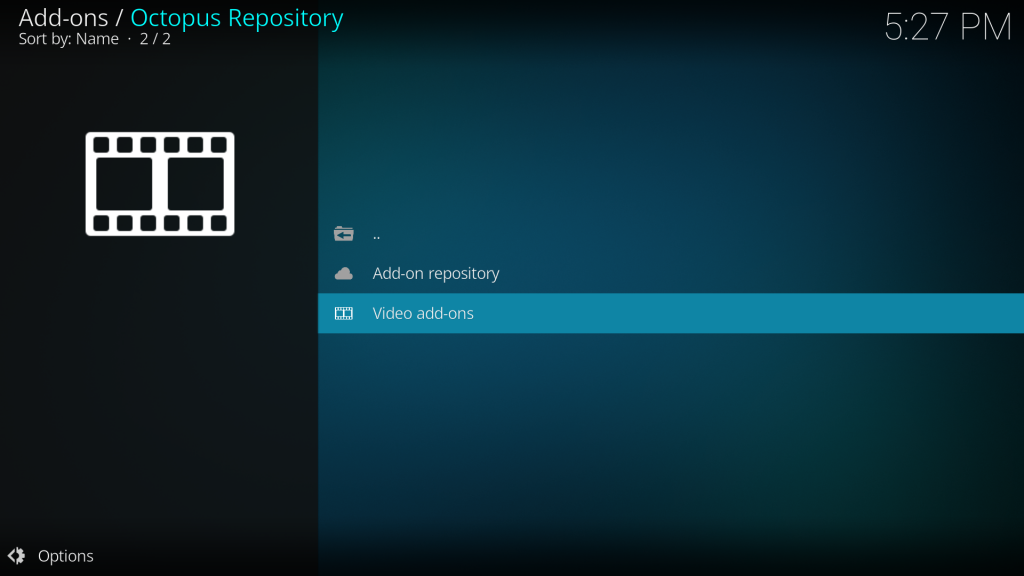 Video add-ons on Kodi.