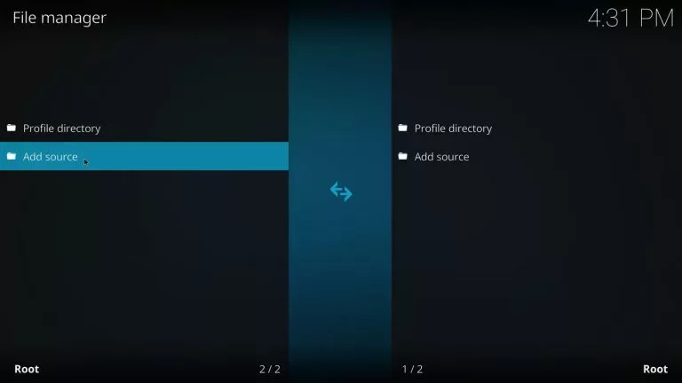 Add source option on Kodi.