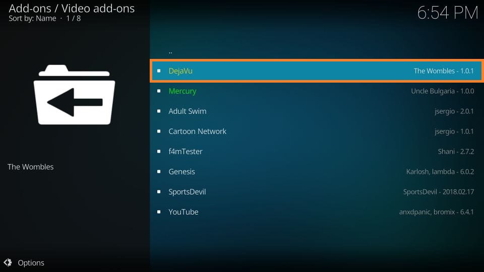 Pick the DejaVu folder to get DejaVu Kodi Addon 