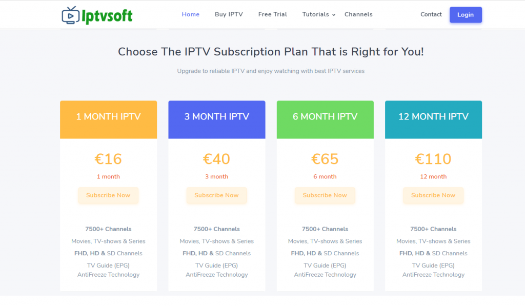 Subscribe to IPTV Soft
