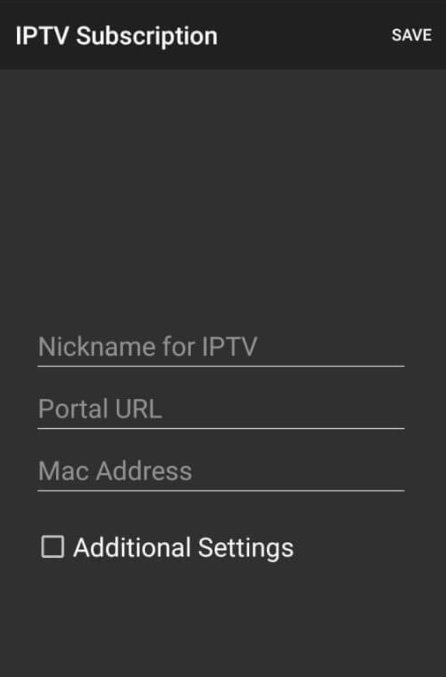 Enter MAC address and M3U URL of the IPTV Streamz