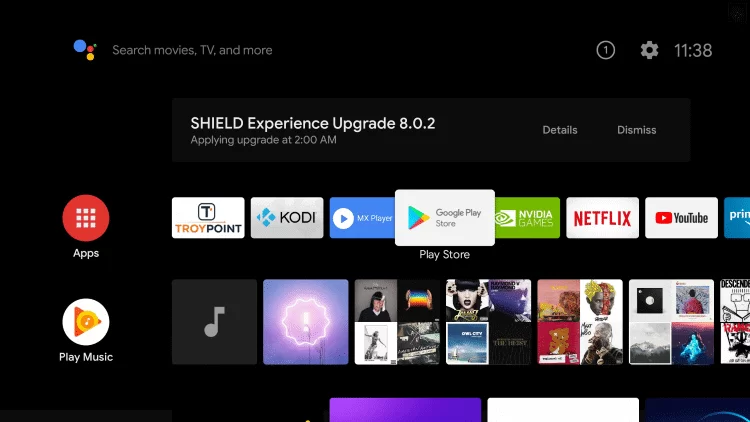 Open Google Play Store to watch IPTV on Hisense Android TV