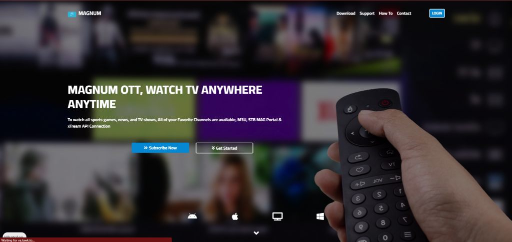 Magnum IPTV website home page