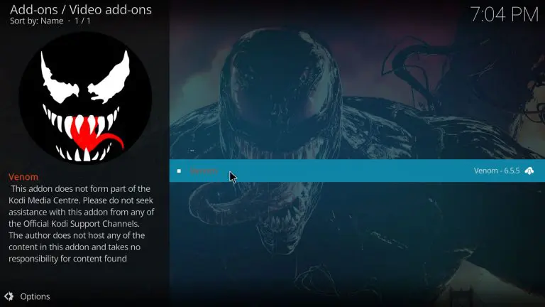 venom video add-on.