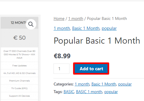 Choose Add to cart option