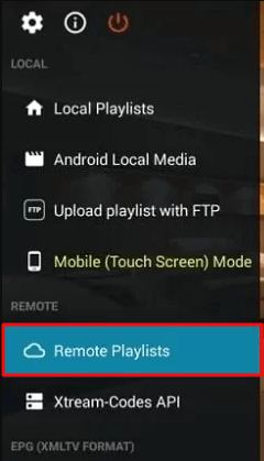 Click on Remote Playlist option