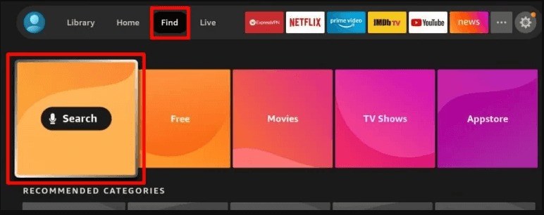 Select Search option