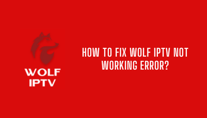 How to Fix Wolf IPTV not Working error?