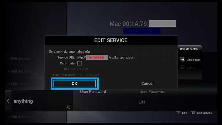 Enter the Beast IPTV URL and click on the OK button