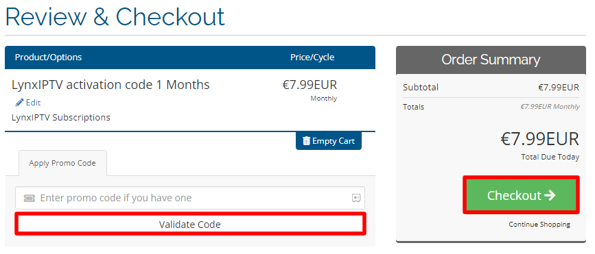 Click on the Validate code button
