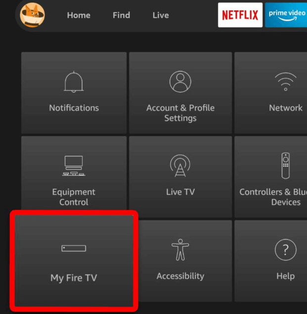 Select My Fire TV option