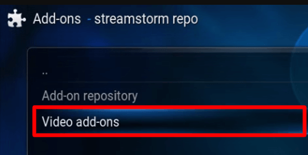 Click on Video add-ons option