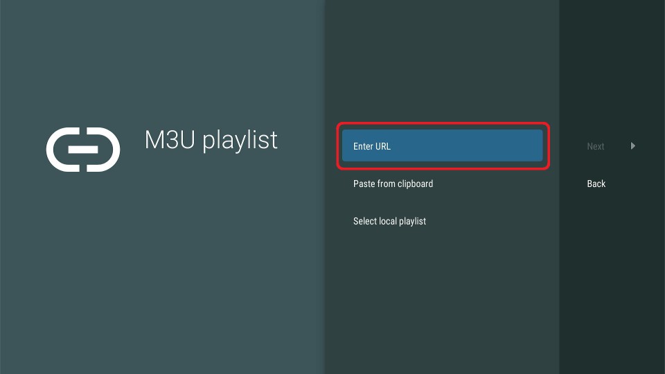 Enter M3U URL in TiviMate
