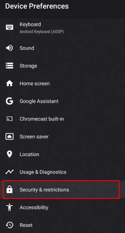 Click on Device Preferences