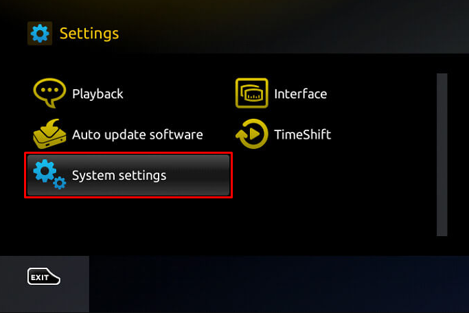 Select System Settings on MAG