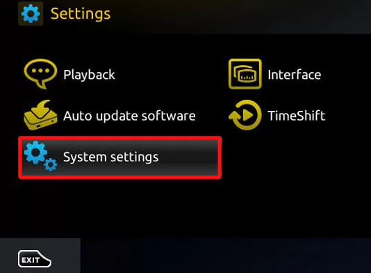 Click on the System Settings option