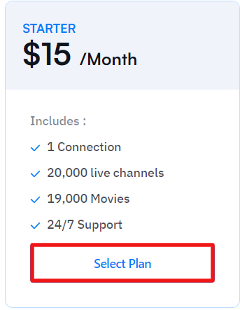 Click on the Select Plan option