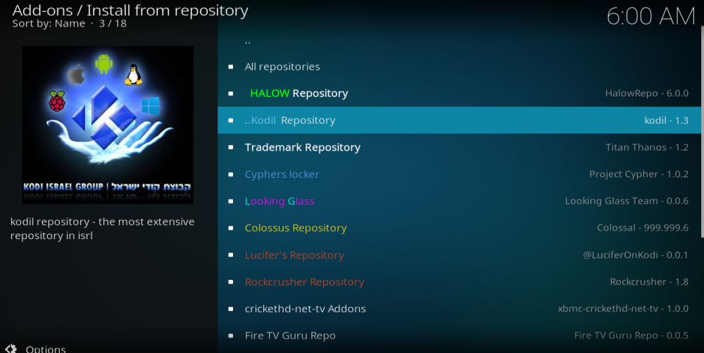 Choose Kodil repository to install Playlist Loader Kodi Addon