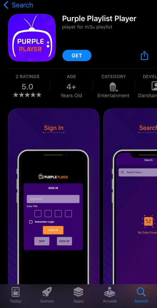 Get Purple IPTV Player on iOS