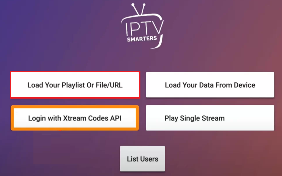 Select Load your Playlist or File/URL