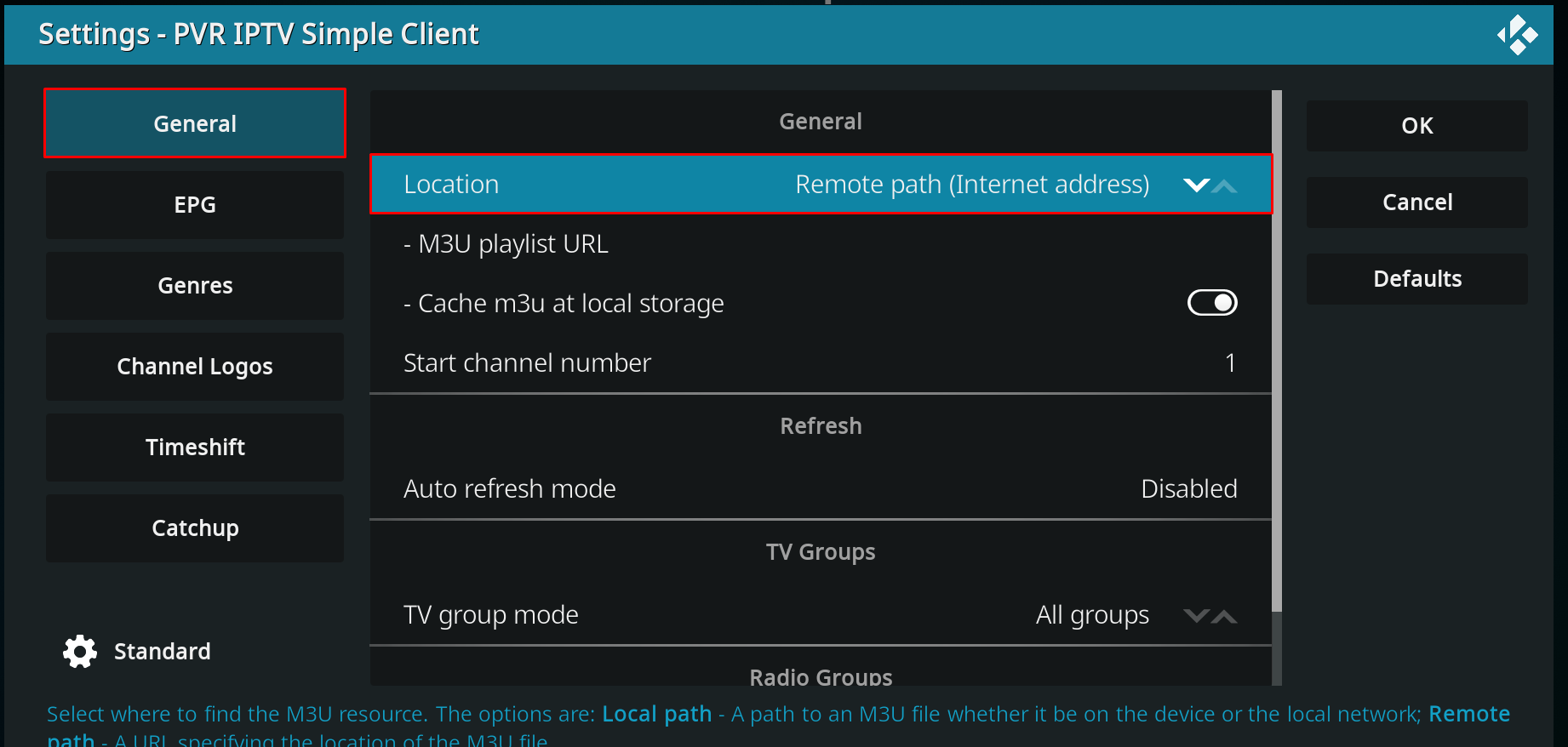 Select General to load the content of 247 IPTV