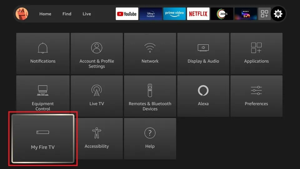 Click My Fire TV tile