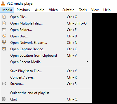 Select Media from VLC app 