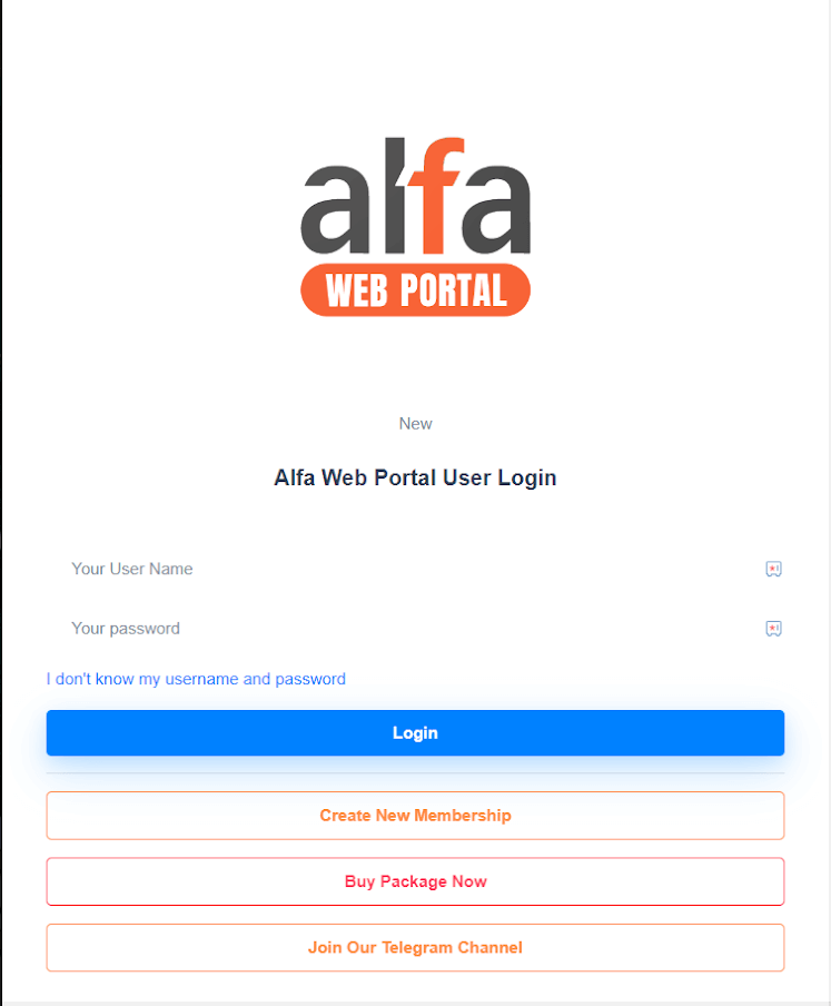 login ALPHA iPTV