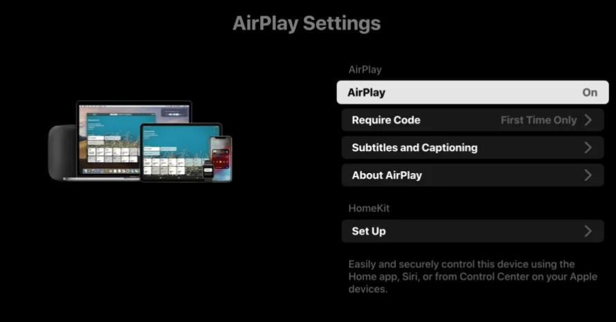 select AirPlay on iOS