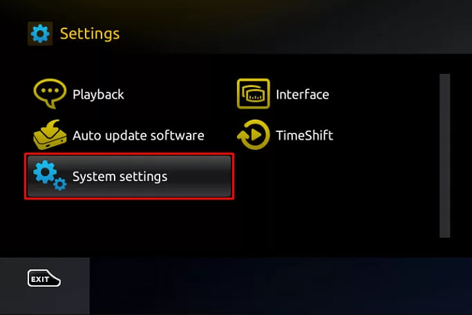 Go to System settings