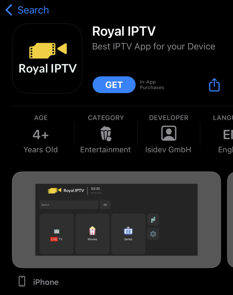 install Royal IPTV app