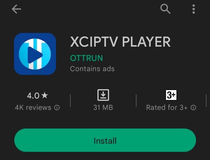 Install XCIPTV Player