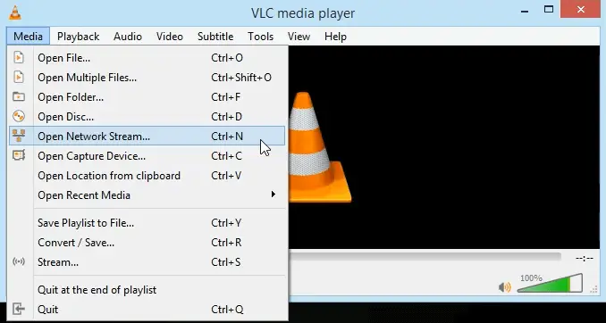 click Media on VLC