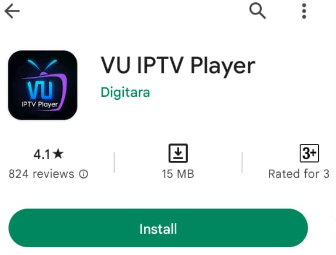 VU IPTV player on Play Store